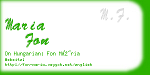 maria fon business card